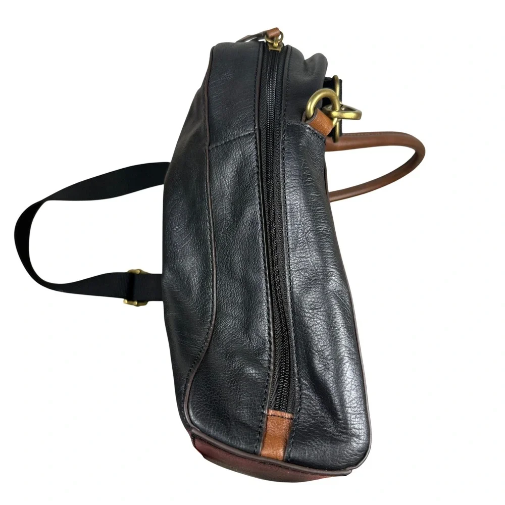 Fossil Leather Evan Satchel Messenger Laptop Work Bag Crossbody Work Bag Handbag